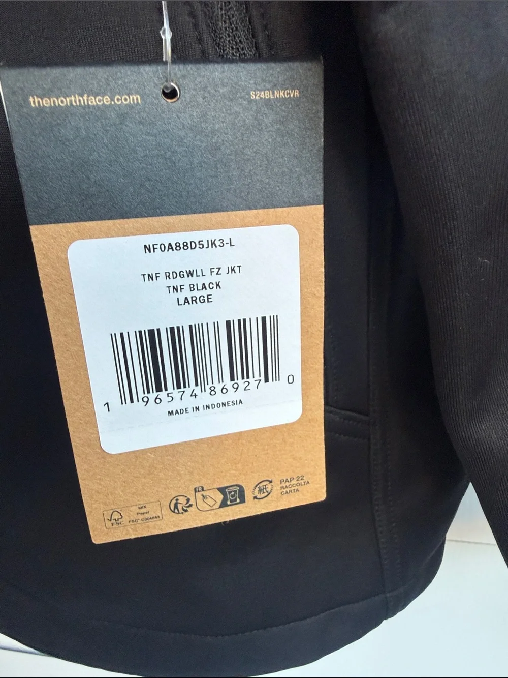 NEW The North Face Ridgewall Soft Shell Jacket Size L TNF Black‎
